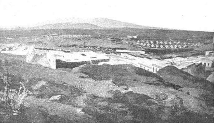 Campamento militar en Melilla en 1909, grabado de prensa