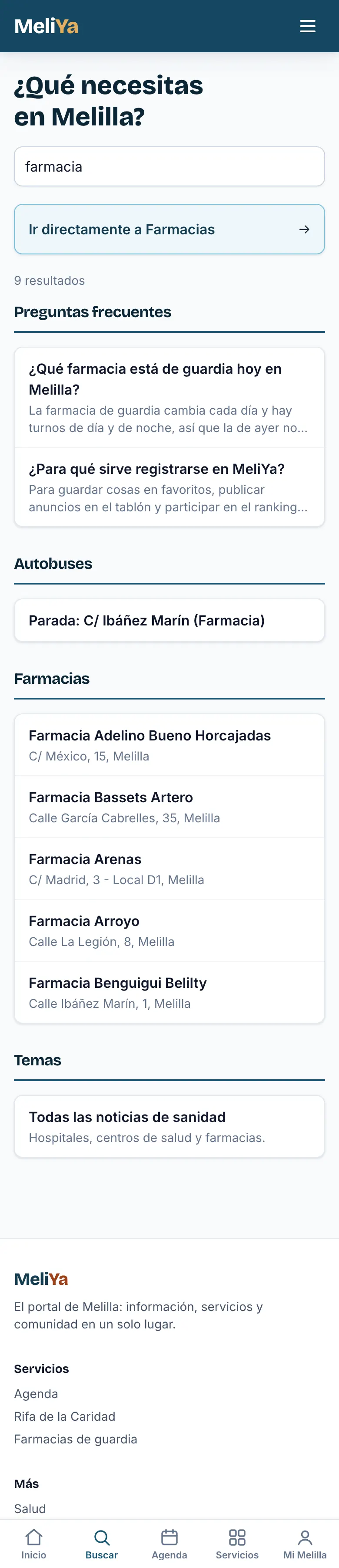 Resultados del buscador