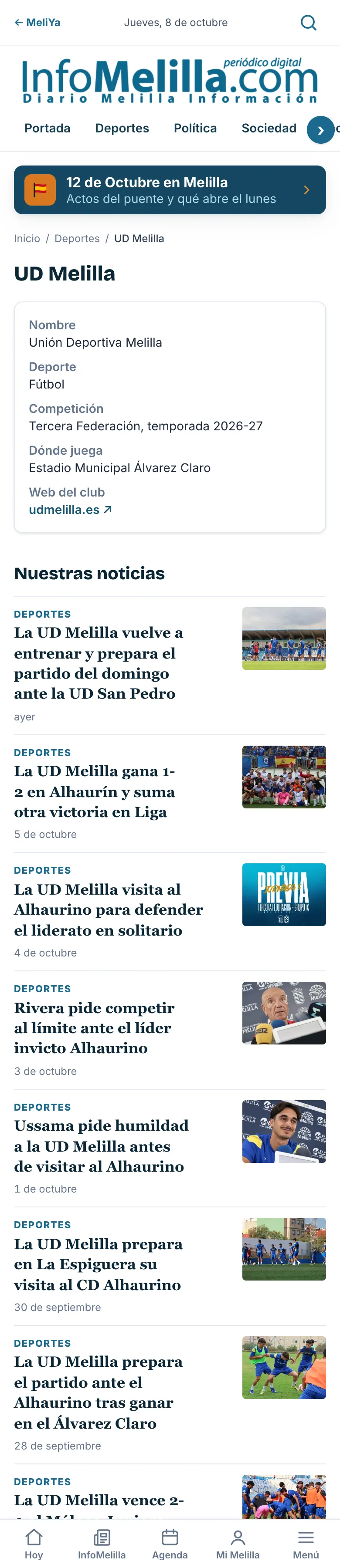 Deportes, club a club