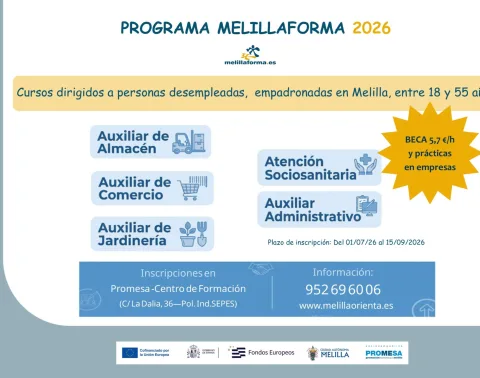 Imagen de la noticia: Proyecto Melilla abre plazo para cinco cursos de Melilla Forma hasta el 15 de septiembre