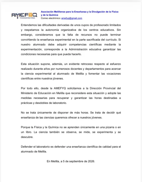 Imagen de la noticia: Una asociación de docentes denuncia el recorte de horas de laboratorio en secundaria