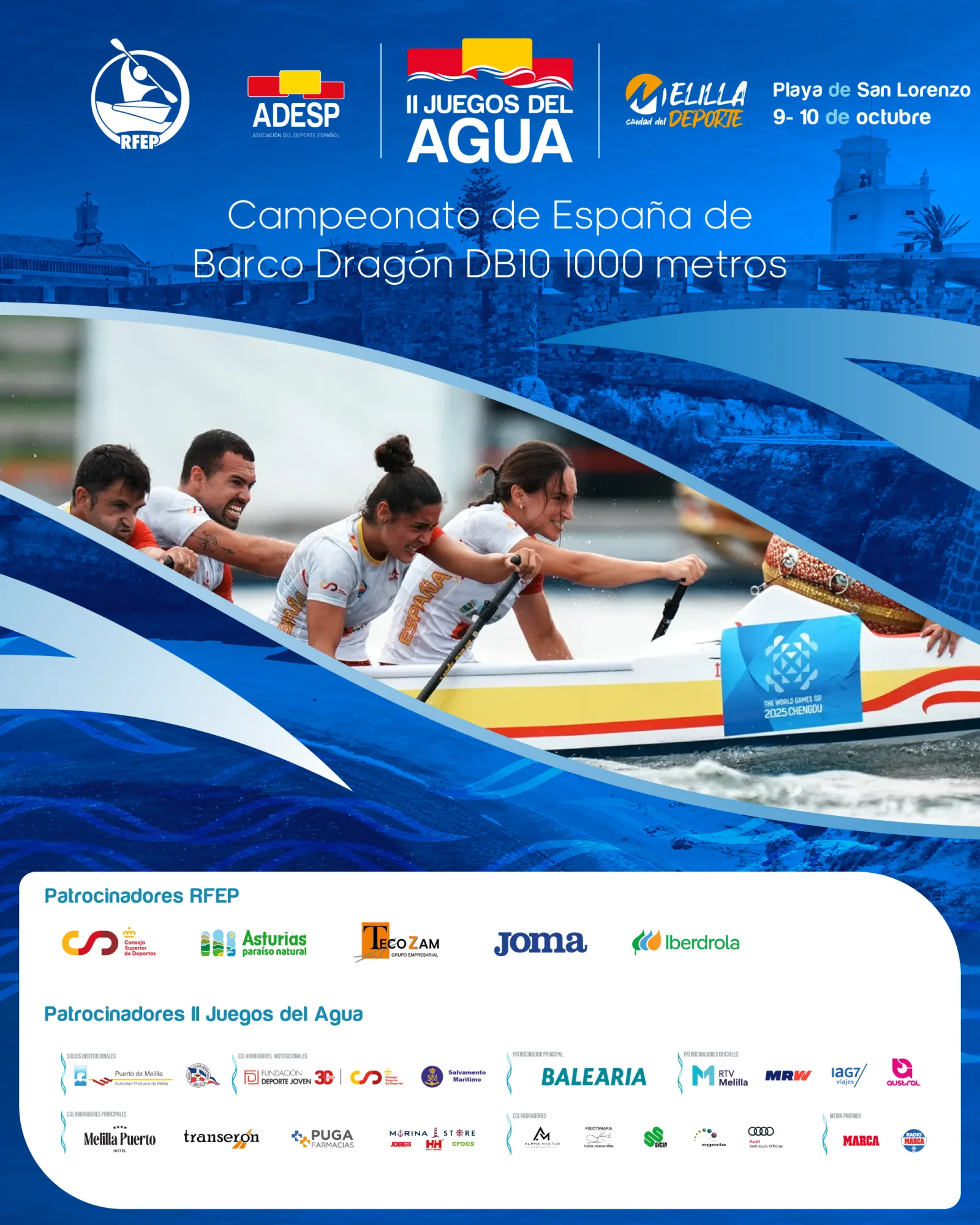 Campeonato de España por federaciones autonómicas de barco dragón DB10