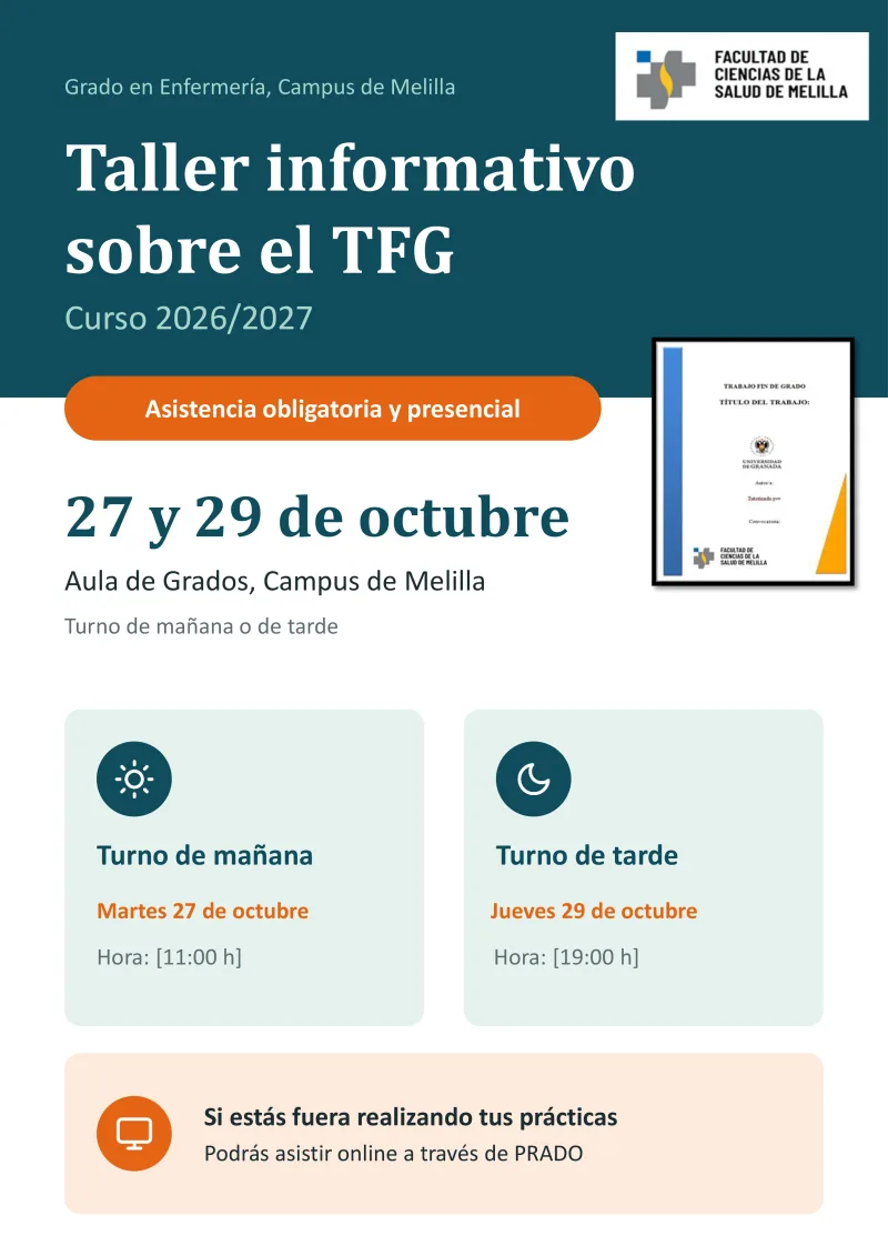 Taller informativo sobre el TFG para el turno de tarde de Enfermería