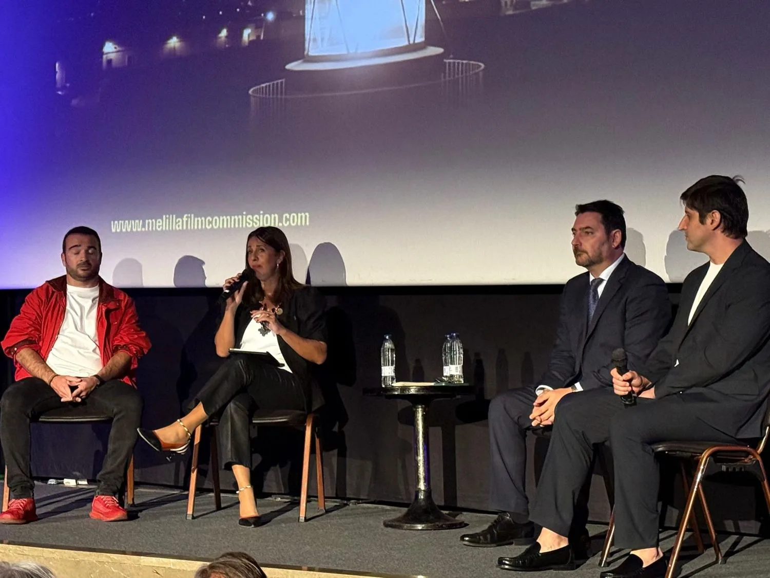 Mesa de la presentación de la Melilla Film Commission en el Palacio de la Prensa de Madrid