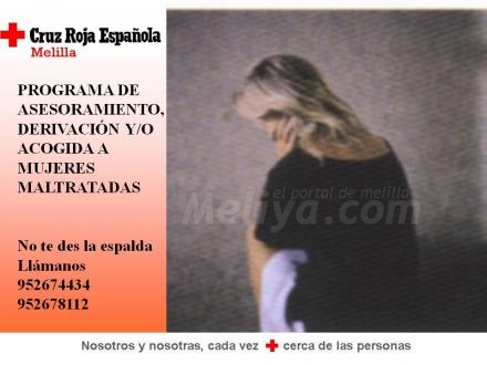 Cruz Roja nos remite esta imagen con información para mujeres maltratadas con motivo del D...