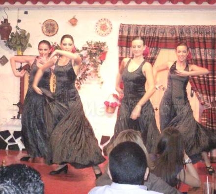 Son las cuatro damas del grupo de baile flamenco que alegraron la noche a los socios de 'L...