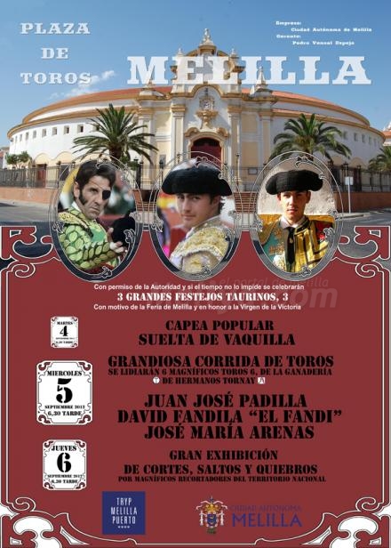Ya tenemos cartel de los festejos taurinos para esta Feria 2012.