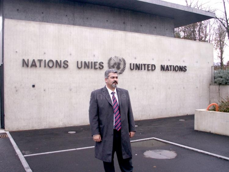 Yahya Yahya en la sede de Naciones Unidas
