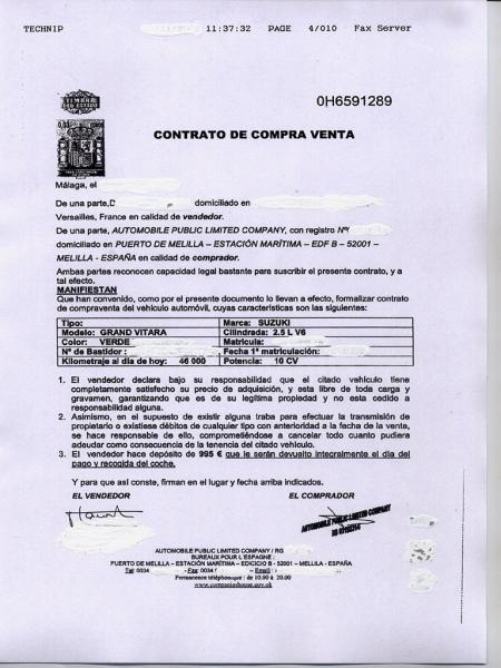 Documento incautado
