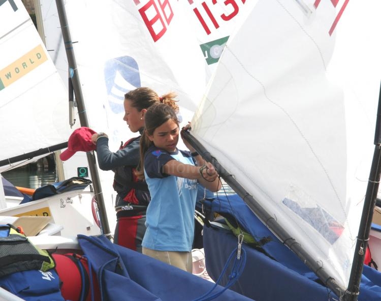 Los pequeños deportistas en pleno trabajo