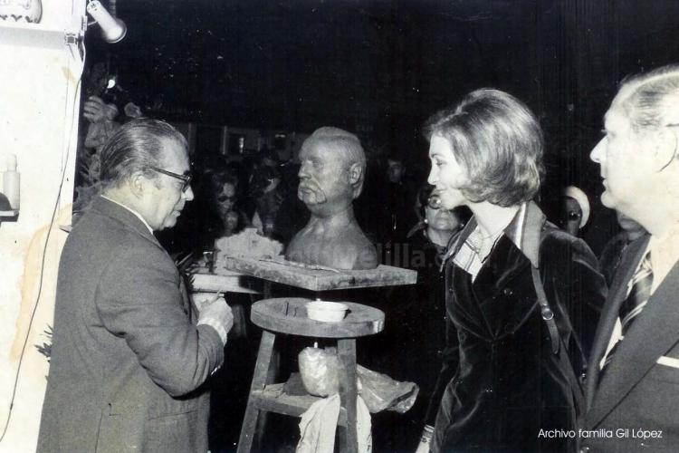 El escultor melillense con la entonces Princesa Sofía