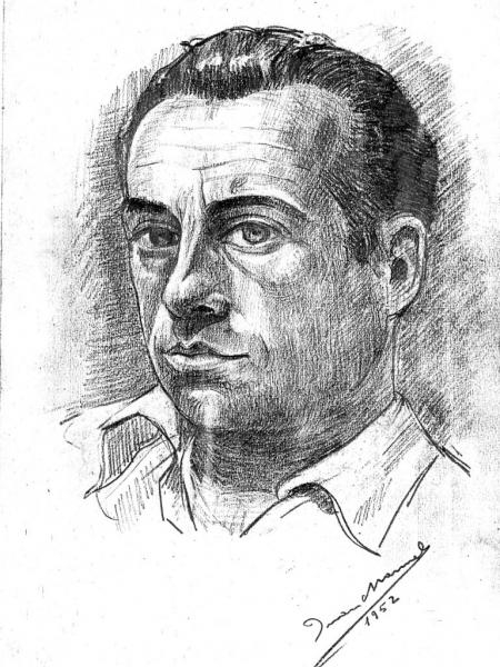Autorretrato en carboncillo del artista