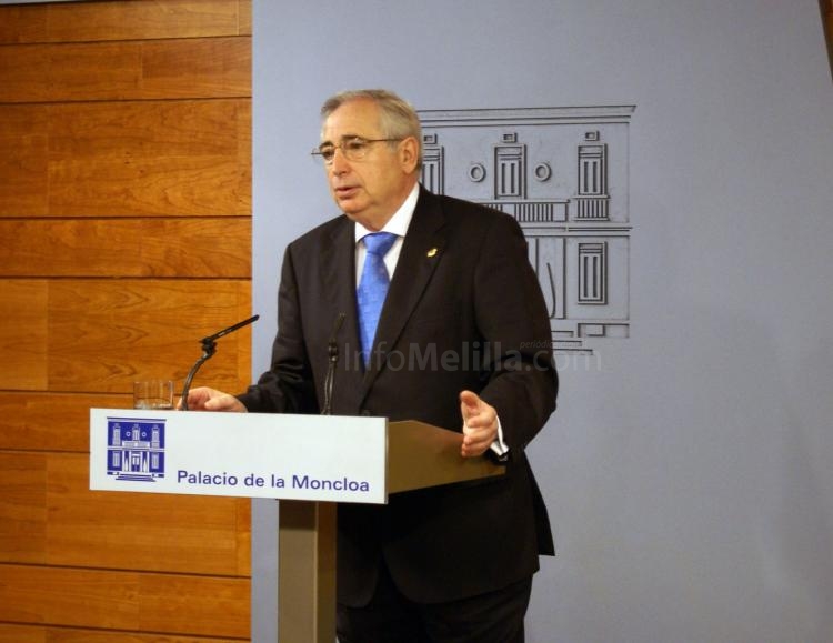 Juan José Imbroda en la Moncloa minutos después de concluir la reunión con Zapatero