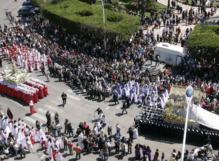 Encuentro de las imágenes el pasado Domingo de Resurrección.