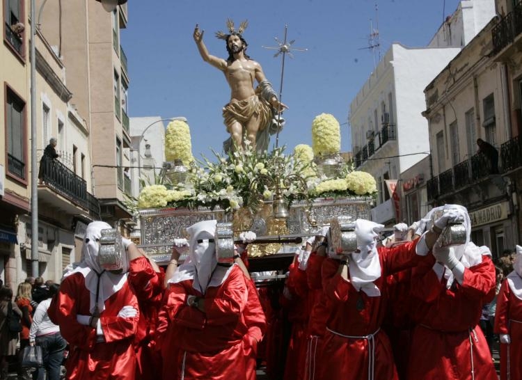 Jesús Resucitado en su procesión de Domingo de Resurrección.