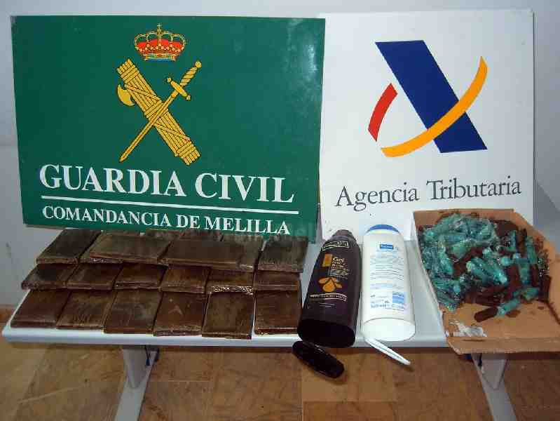 Intervenidos 23 kilogramos de hachís y detenidas 3 personas en sendas actuaciones contra el tráfico de droga en Melilla