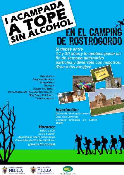 Melilla Espacio Jóven organiza la I Acampada "A tope sin alcohol"