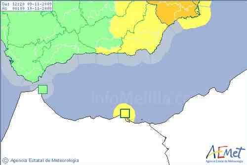 Se mantiene la alerta amarilla por fuertes vientos en Melilla