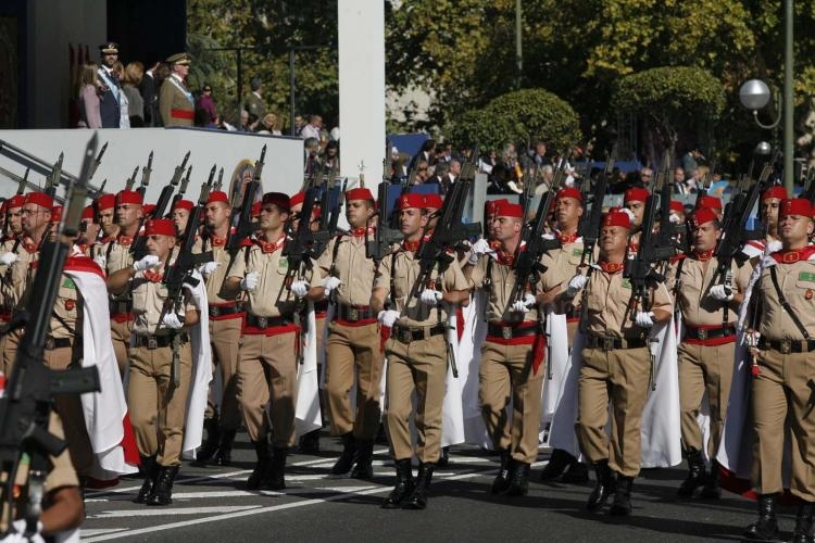 Un total de 616 soldados de Melilla han participado hoy lunes en el desfile de la Fiesta Nacional