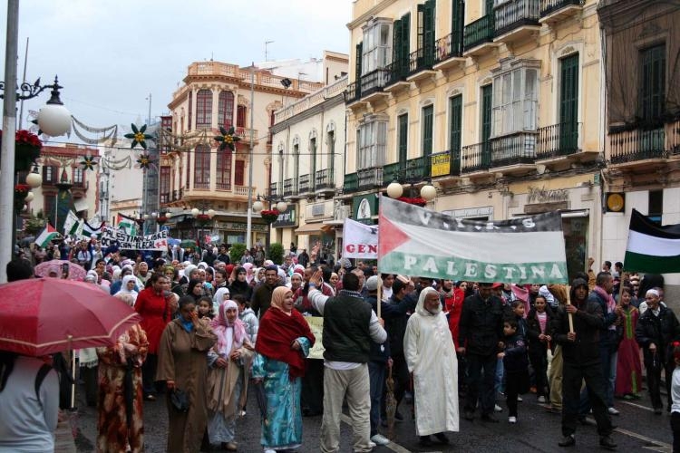 Más de 3.000 melillenses participan en una manifestación pro Palestina empañada por la actuación de un grupo de exaltados