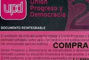 UPyD recurre a los vales de 20 euros para financiar la campaña electoral