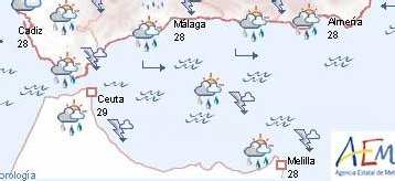 Melilla continúa en alerta amarilla por lluvias y tormentas