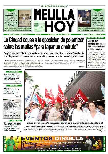 Imagen de la portada del Melilla Hoy en color