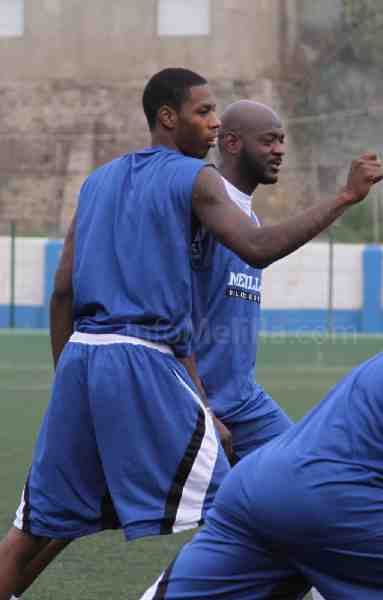 Eley junto a Gleen, entrenando en "La Espiguera"