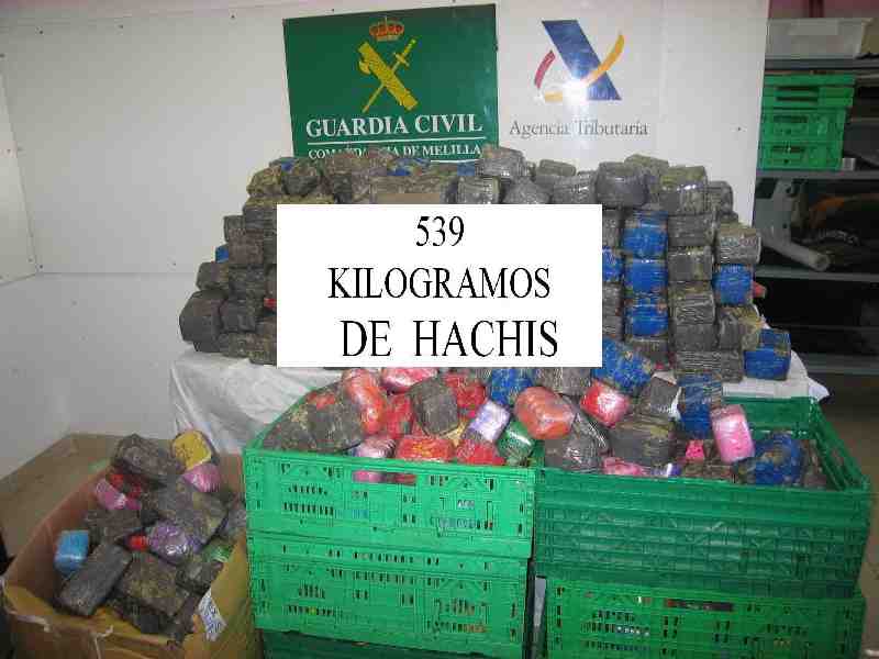 La Guardia Civil intercepta más de media tonelada de hachís en el puerto melillense