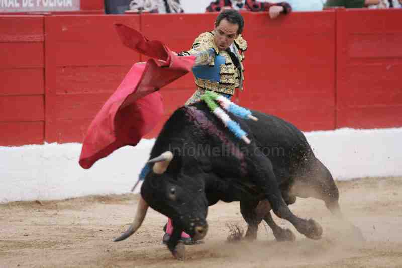 Cuatro orejas en una tarde triunfal avalan el arte de novillero melillense Adolfo Ramos