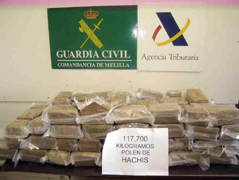 La Guardia Civil interviene más de 120 kilogramos de droga en tres nuevas actuaciones en el Puerto de Melilla
