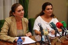 Sarompas y Ruiz Luna durante la comparecencia ante los medios de comunicación