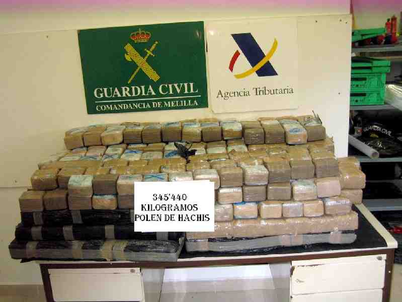 La Guardia Civil interviene más de 400 kilogramos de droga y detiene a 4 personas en varias actuaciones en el Puerto de Melilla