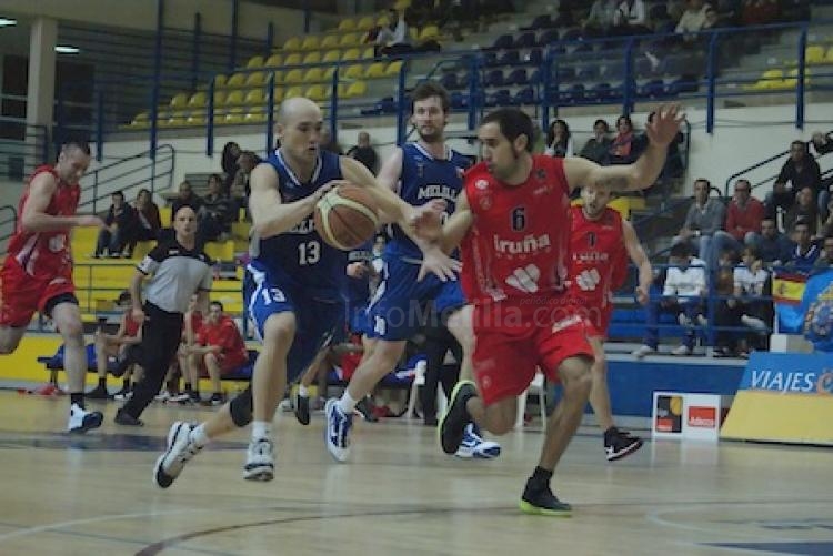 Imágen de la pasada temporada de Melilla Baloncesto ante Grupo Iruña