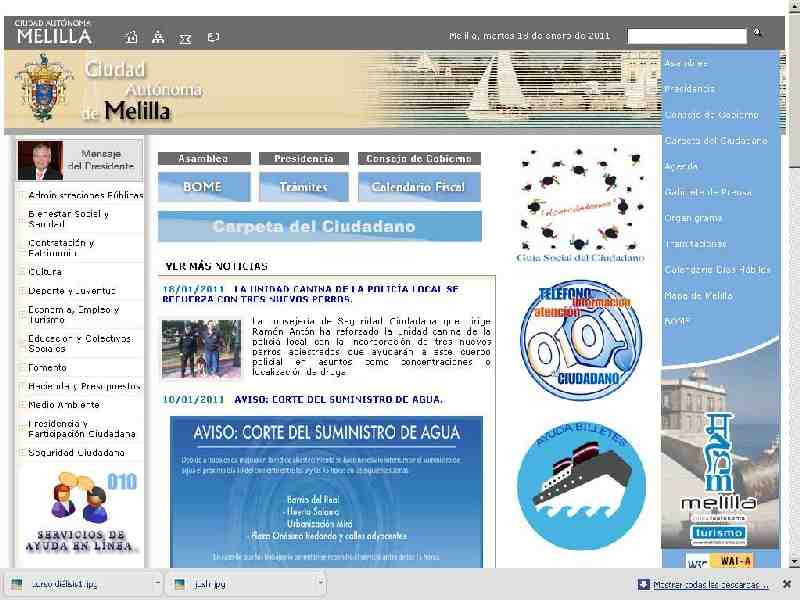 La web de la Ciudad Autónoma de Melilla registra 150.000 gestiones en 2010