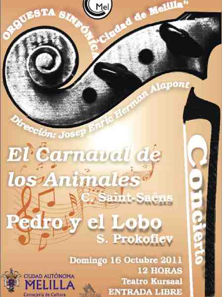 Cartel del concierto de la Orquesta Sinfónica 'Ciudad de Melilla'