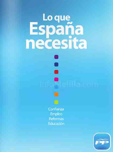 Portada del programa electoral del PP
