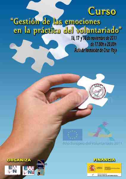 Cartel del curso ‘Gestión de las emociones en la práctica del voluntariado’