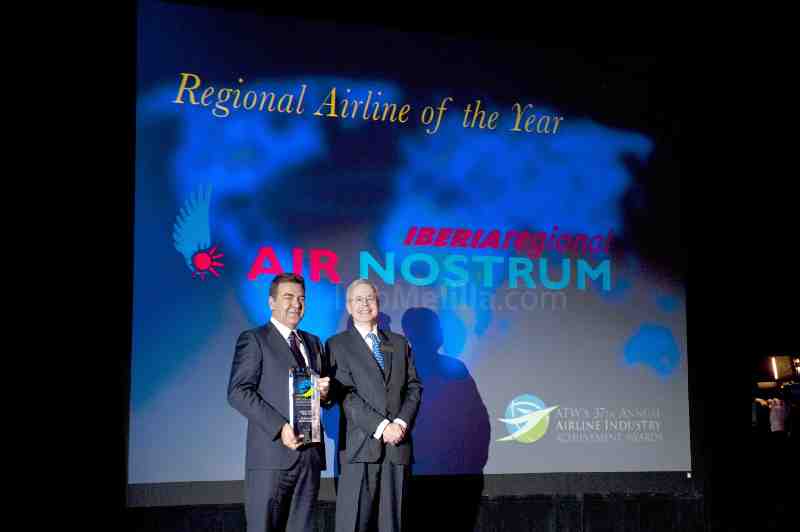 Air Nostrum, galardonada en Estados Unidos como mejor aerolínea regional del mundo