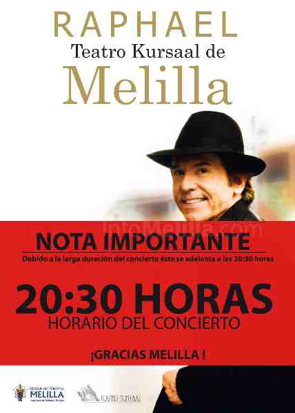 La larga duración del espectáculo obliga al adelanto de la hora de inicio del concierto de Raphael