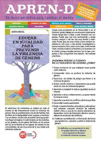 Portada del especial 25 de noviembre del micro periódico APREN-D