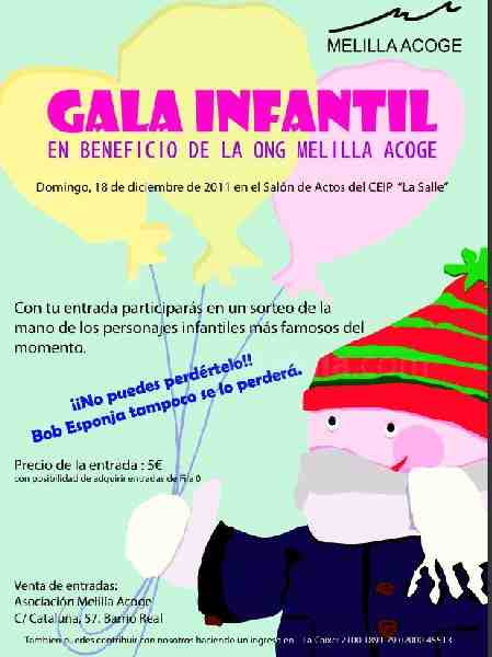Melilla Acoge celebrará el próximo domingo su I Gala Infantil Benéfica