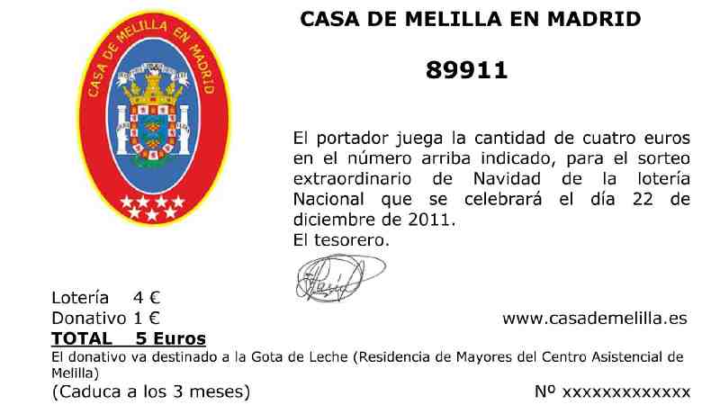 La Casa de Melilla en Madrid destina los beneficios de la Lotería de Navidad a la Gota de Leche