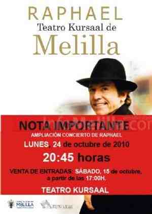 La venta de las entradas para el concierto de Raphael el lunes 24 comienza a las 17.00 horas de hoy sábado