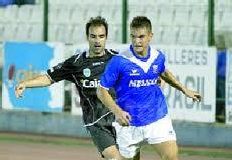 David Vazquez autor del gol del triunfo del Melilla en Roquetas