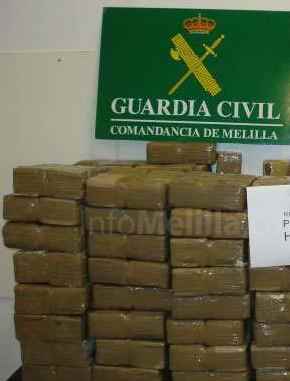 La Guardia Civil detiene a cuatro personas en posesión de 380 kilogramos de hachís y polen de hachís