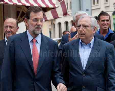 Mariano Rajoy y Juan José Imbroda, durante la última visita del ahora presidente del Gobierno a la c