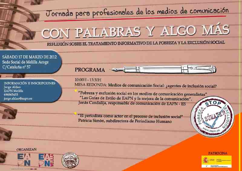Programa e información sobre la jornada ‘Con palabras y algo más’