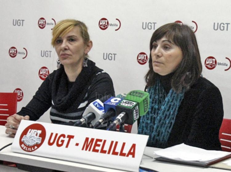Carmen Valbuena y Mayte Molina, dirigentes de UGT-Melilla