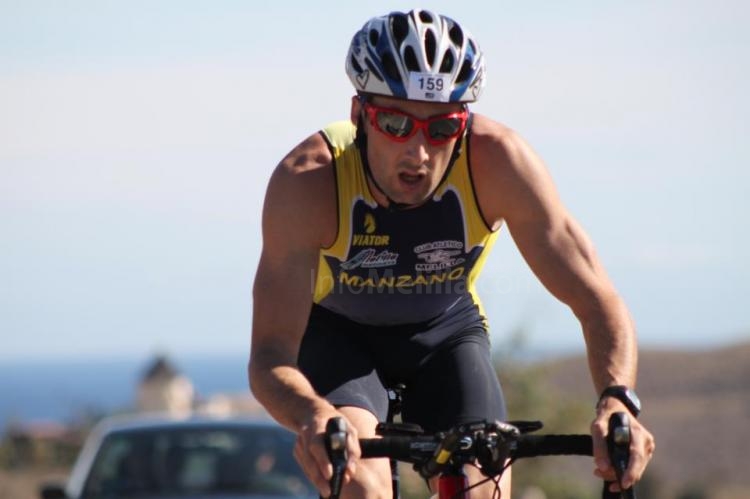 Juanmi Manzano en la prueba de bicicleta